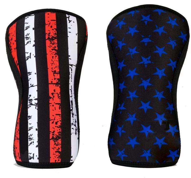 7mm Knee Sleeves - USA Flag Printed