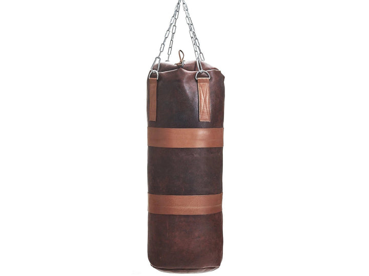 Retro Vintage Dark Brown High-Grain Leather Punching Bag (Un-filled)
