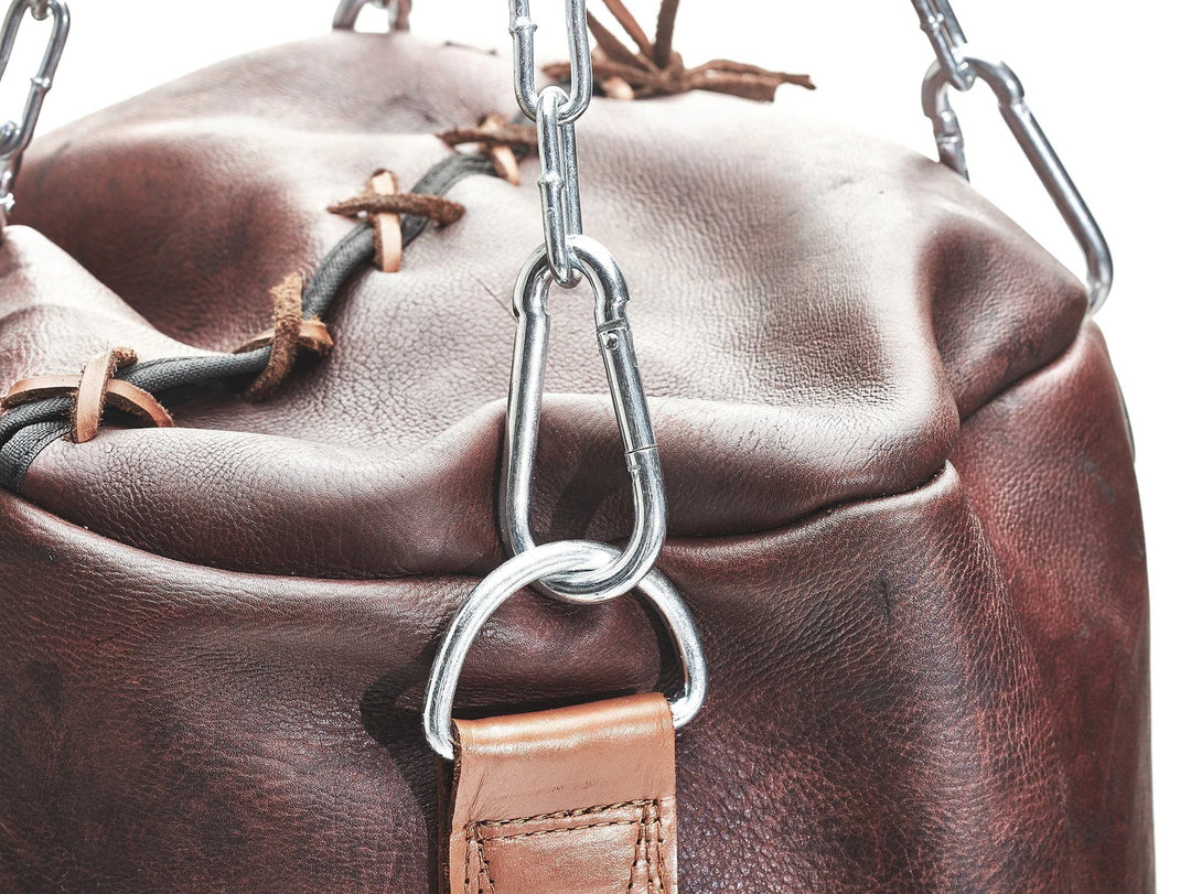 Retro Vintage Dark Brown High-Grain Leather Punching Bag (Un-filled)