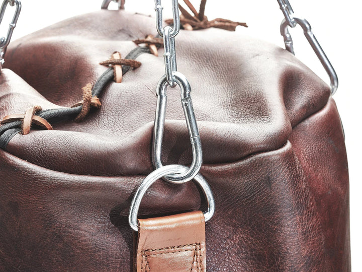 Retro Vintage Dark Brown High-Grain Leather Punching Bag (Un-filled)
